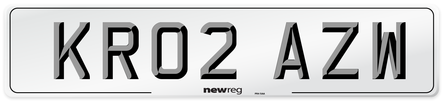 KR02 AZW Number Plate from New Reg